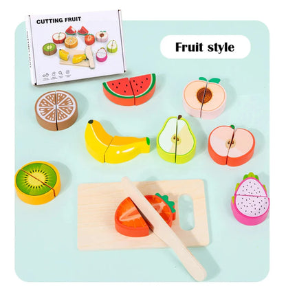 Wooden Fruit Cutting Set