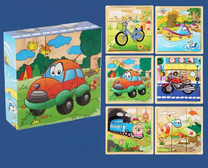 9 Pieces Six-sided 3D Cubes Jigsaw Puzzles (3-6 years old)