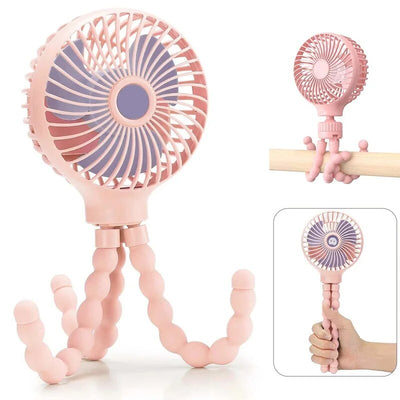 Fidtoy Portable Stroller Fan Clip On Baby Cooling Fan USB Rechargeable