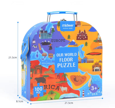 GeoMap – Éducatif & Amusant – Puzzle de sol Carte du monde