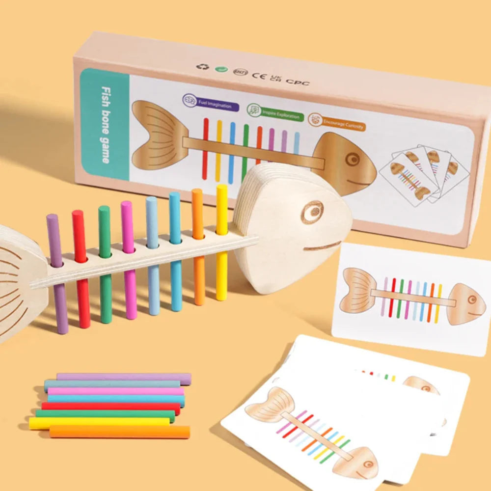 Fidtoy Wooden Balance Sticks Toy for Toddlers Montessori Learning Toy for Focus, Coordination and Color Recognition