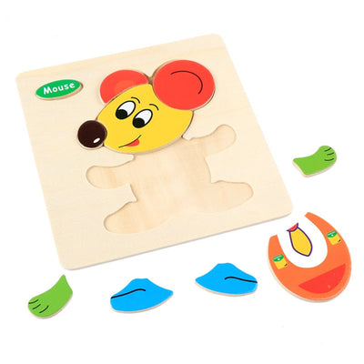 Montessori Wooden Cartoon Puzzles Set#3