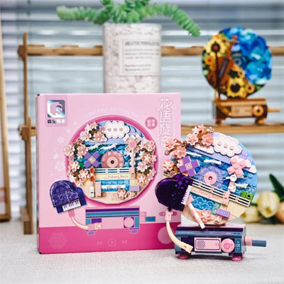 Fidtoy Flower Music Box Building Set – 339 pièces, jouet de construction créatif pour enfants de 6 ans et plus