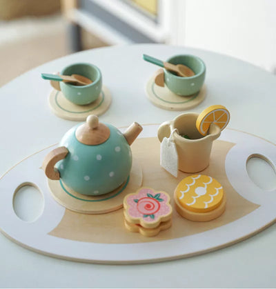 Fidtoy Wooden Tea Set Montessori Pretend Play Toy for Kids