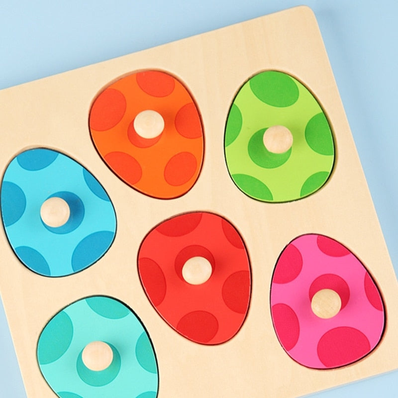 Wooden 3D Dinosaur Egg Multi-Layer Puzzle Toddler Colour Sorting Game