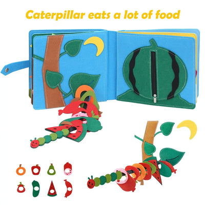 Livre d'activités Montessori en bois pour tout-petits – Jouet d'apprentissage des gestes d'habillage