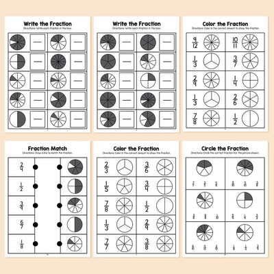 Fidtoy Fraction Learning Workbook for Grades 3-4 – Montessori Math & Interactive Exercises