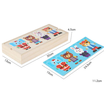 Jouets puzzle en bois Montessori Animaux pour enfants - Jouet éducatif pour bébés et enfants