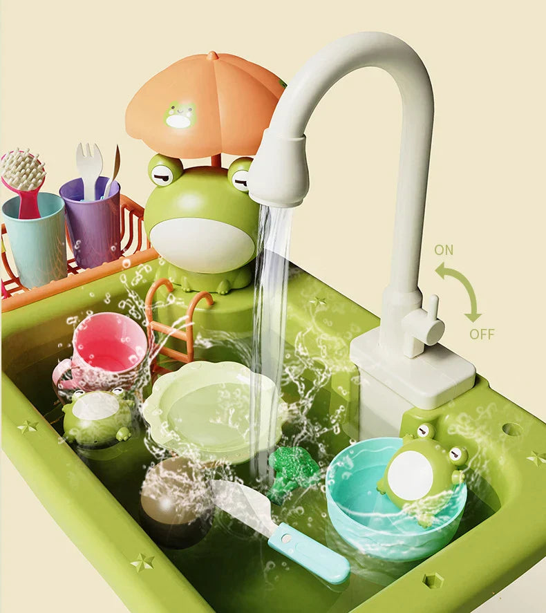 Cocina para niños – Diversión acuática y aprendizaje – Fregadero de juguete 2 en 1