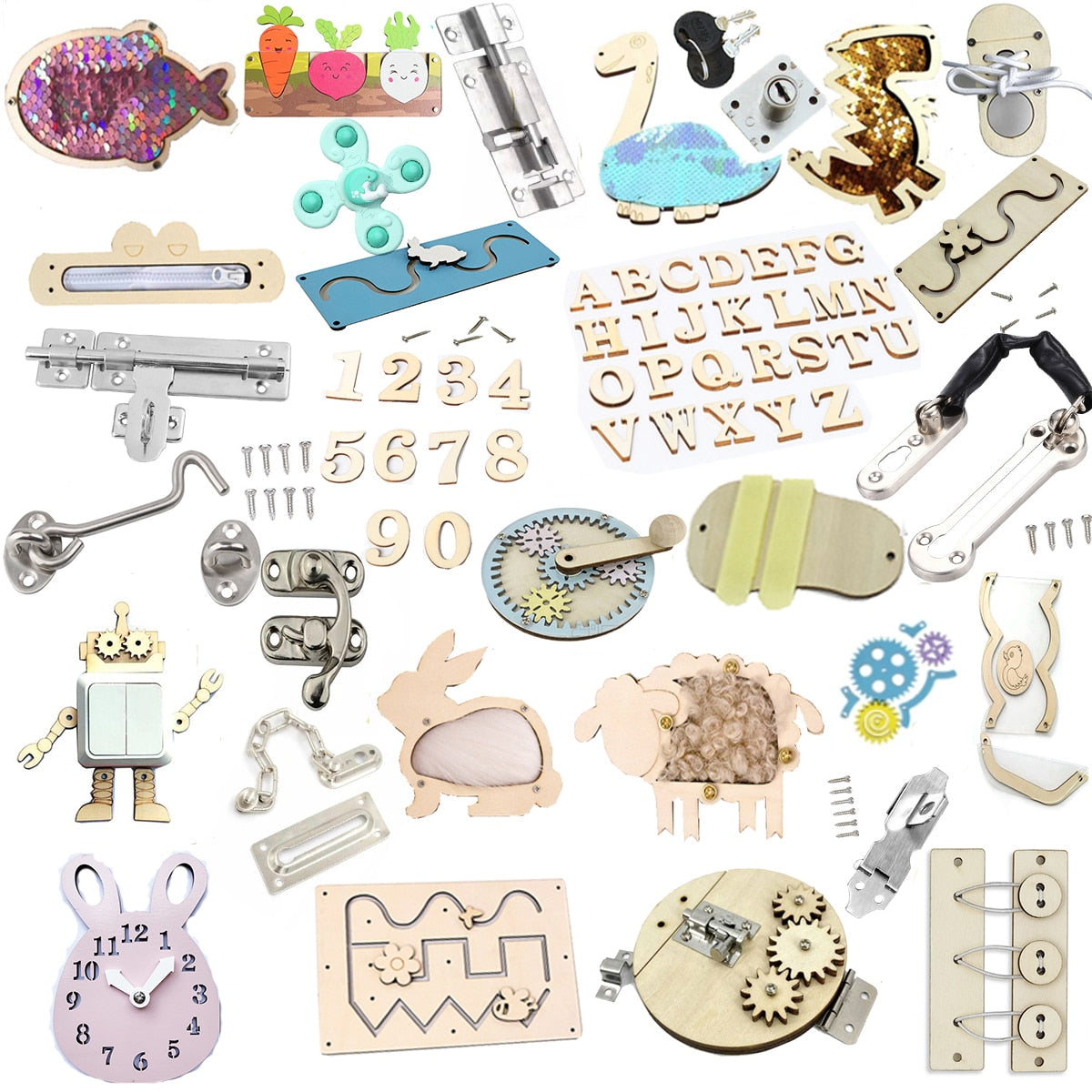 Children Lock Busy board Parts Educational Toys