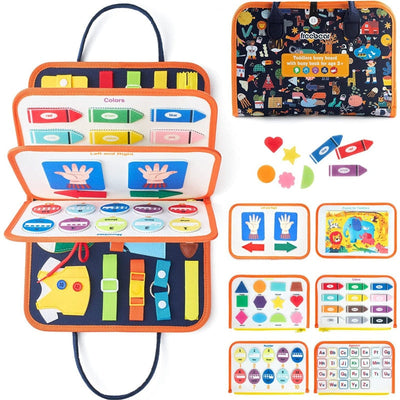 Fidtoy Busy Board for Toddlers – Portable Sensory Activity Board for Travel & Learning
