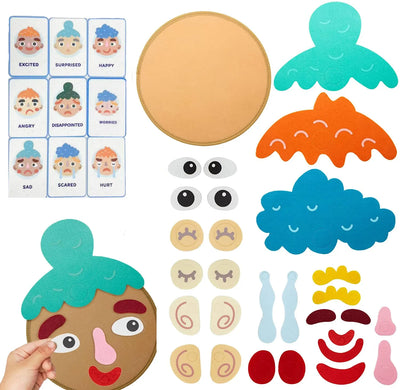 Fidtoy Juego de Expresiones Faciales Juguete Montessori para el Aprendizaje de Emociones