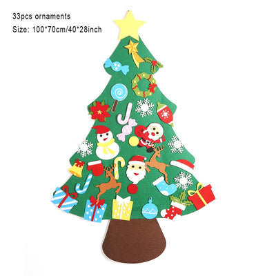 Sapin de Noël en feutre avec 32 pièces