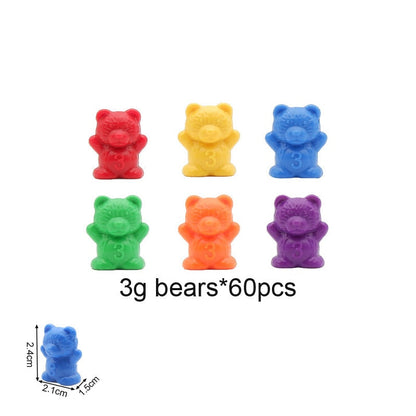 Rainbow Weight Counting Bear With Stacking Cups