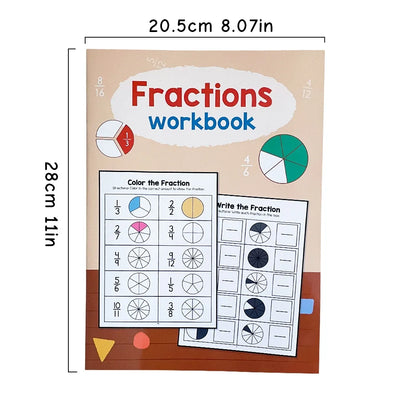 Fidtoy Fraction Learning Workbook for Grades 3-4 – Montessori Math & Interactive Exercises