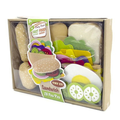 Montessori pretend play 28PCS Burger Sandwich Set