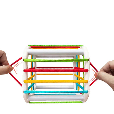 Fidtoy Cube d'apprentissage sensoriel Montessori - Jouet à formes à encastrer