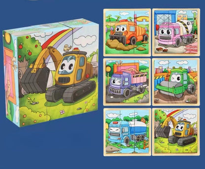 9 Pieces Six-sided 3D Cubes Jigsaw Puzzles (3-6 years old)