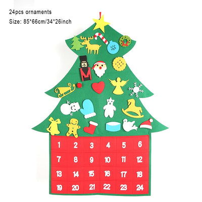 Sapin de Noël en feutre avec 32 pièces