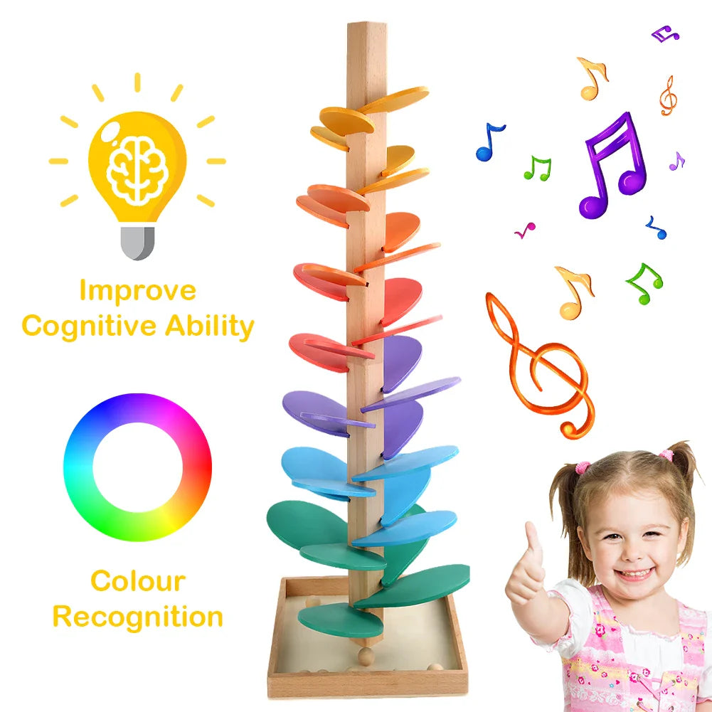 Rainbow Music Tree Toy | Wooden Montessori Sound Toy for Kids