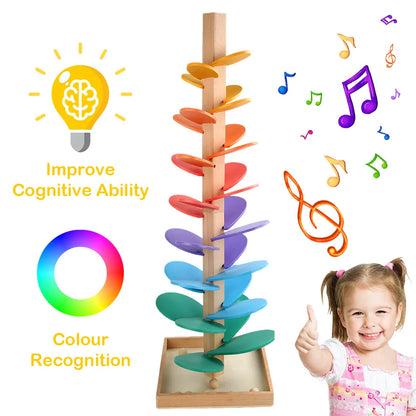 Rainbow Music Tree Toy | Wooden Montessori Sound Toy for Kids