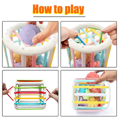 Fidtoy Cube d'apprentissage sensoriel Montessori - Jouet à formes à encastrer