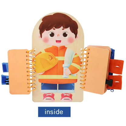 Wooden Montessori Busy Board – Multi-Layer Sensory Activity Board