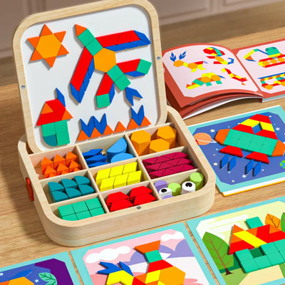 Fidtoy Magnetic Tangram Puzzle Blocks Educational Toy for Kids
