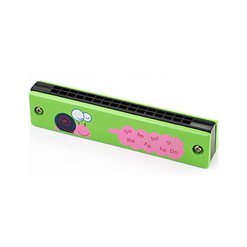 Kids Harmonica Wooden Double Row Blowable Toys