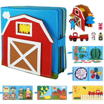 Livre d'activités Montessori en bois pour tout-petits – Jouet d'apprentissage des gestes d'habillage