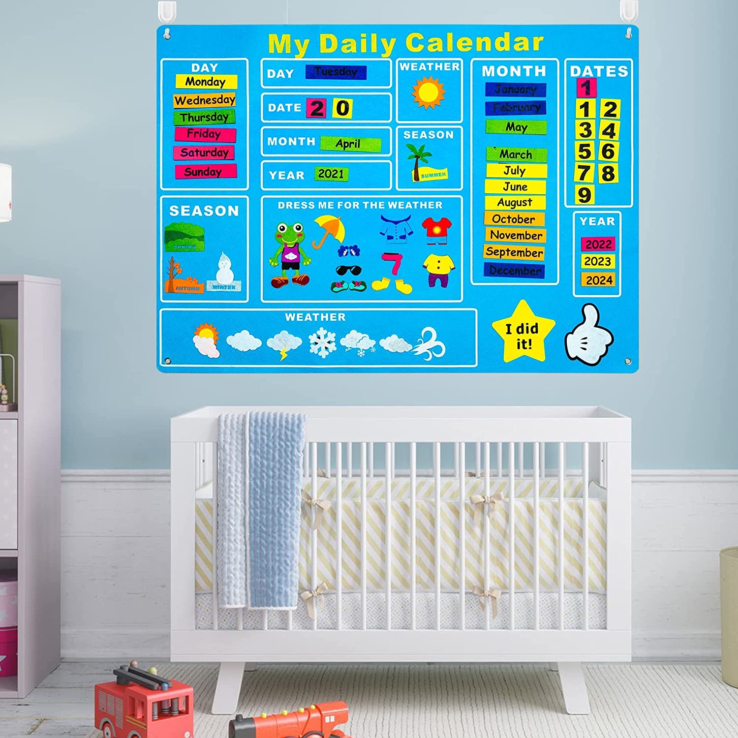 Fidtoy TinyTime Felt Daily Calendar Kit for Toddlers & Preschoolers