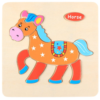 Ensemble de puzzles en bois Montessori pour enfants - motifs de dessins animés #2