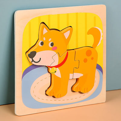 Puzzles en Bois Montessori pour Tout-petits Bébés 1 2 3+ Ans