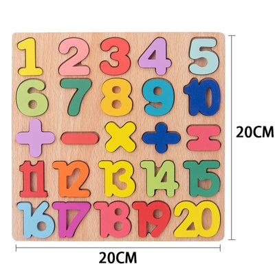 Puzzle en bois 3D Montessori pour enfants avec alphabet et chiffres