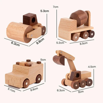 Ensemble de jouets en bois Fidtoy pour enfants | Jeu de construction et de transport Montessori