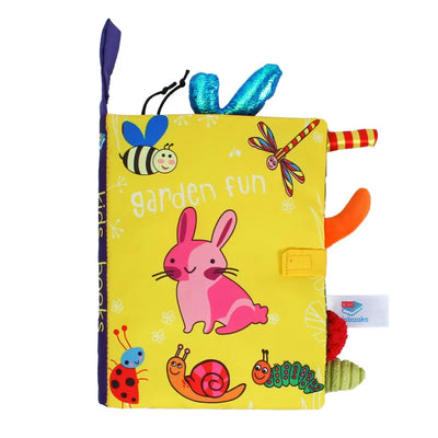 Fidtoy Libros de tela suave en 3D con sonido crujiente | Juguete de aprendizaje sensorial para bebés de 0 a 12 meses
