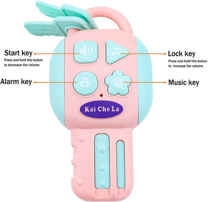 Steering Wheel for Car Backseat Pretend Driving Simulated Driving Steering Wheel Toy Light and Music Educational Gifts for Kids Pink