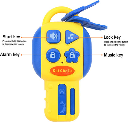 Steering Wheel for Car Backseat Pretend Driving Simulated Driving Steering Wheel Toy Light and Music Educational Gifts for Kids- Yellow