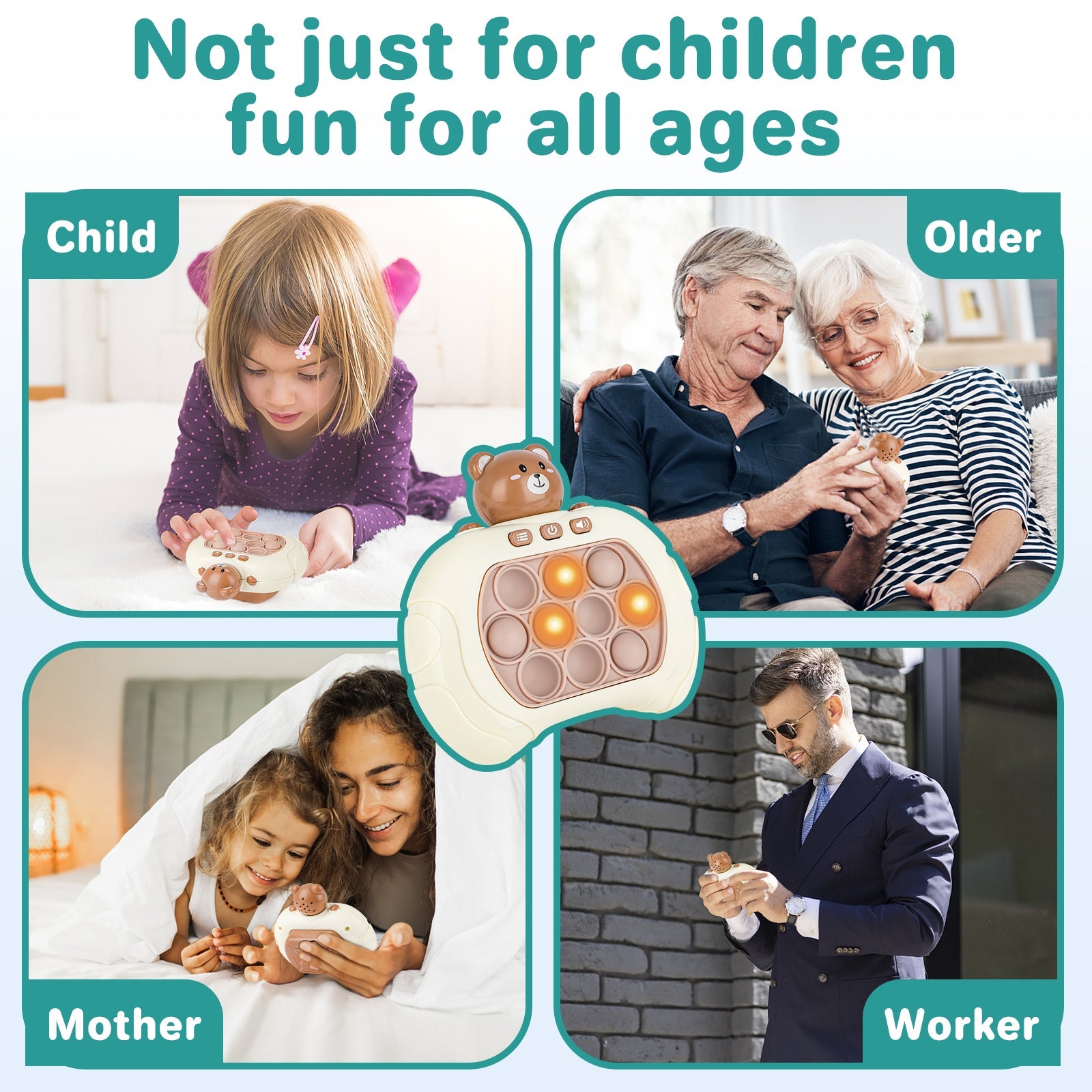 Pop It Game Light Up Pop Game Stress and Anxiety Relief ADHD Toys  Pattern Game Pop Toy For Girls and Boys