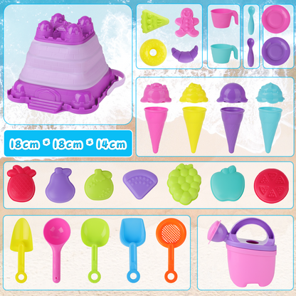 33PCS Ice Cream Beach Tools Toys Outdoor Play Garden Toy Baby Bath Toys