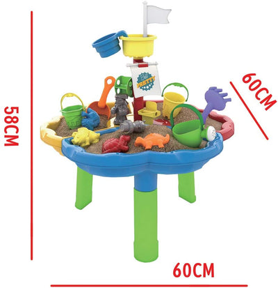 Ensemble de jeu de table d'activités extérieures sable et eau 40 pièces avec blaster à eau, jouets de plage et de piscine d'été, cadeaux pour enfants
