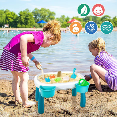 Table de jeu en sable et eau pour enfants Jouet de plage Table d'activités estivales Jeu sensoriel Table de sable Table d'extérieur