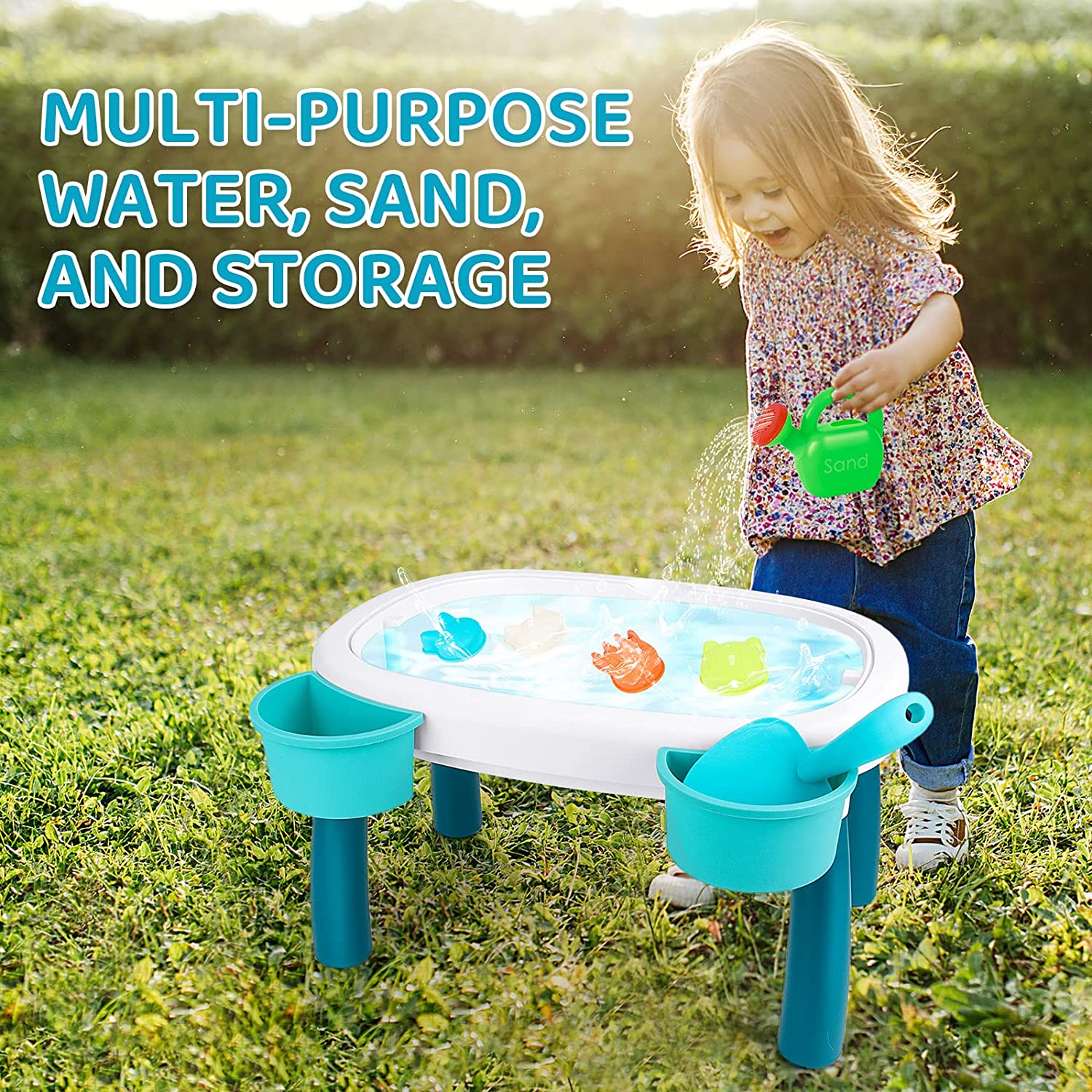 Sand and Water Table Toy for Kids Beach Toy summer Table Activity Sensory Play Sand Table Outdoor Table