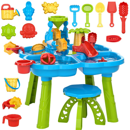 Activity Sand Water Table Toy Sensory Play Table for Toddlers Outdoor Summer Beach Toys Gift for Kids Girls Boys