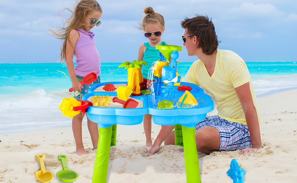 Activity Sand Water Table Toy Sensory Play Table for Toddlers Outdoor Summer Beach Toys Gift for Kids Girls Boys