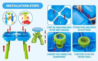 Activity Sand Water Table Toy Sensory Play Table for Toddlers Outdoor Summer Beach Toys Gift for Kids Girls Boys