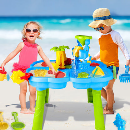 Activity Sand Water Table Toy Sensory Play Table for Toddlers Outdoor Summer Beach Toys Gift for Kids Girls Boys
