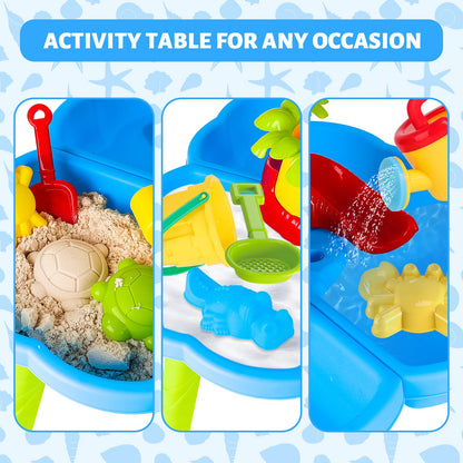 Activity Sand Water Table Toy Sensory Play Table for Toddlers Outdoor Summer Beach Toys Gift for Kids Girls Boys