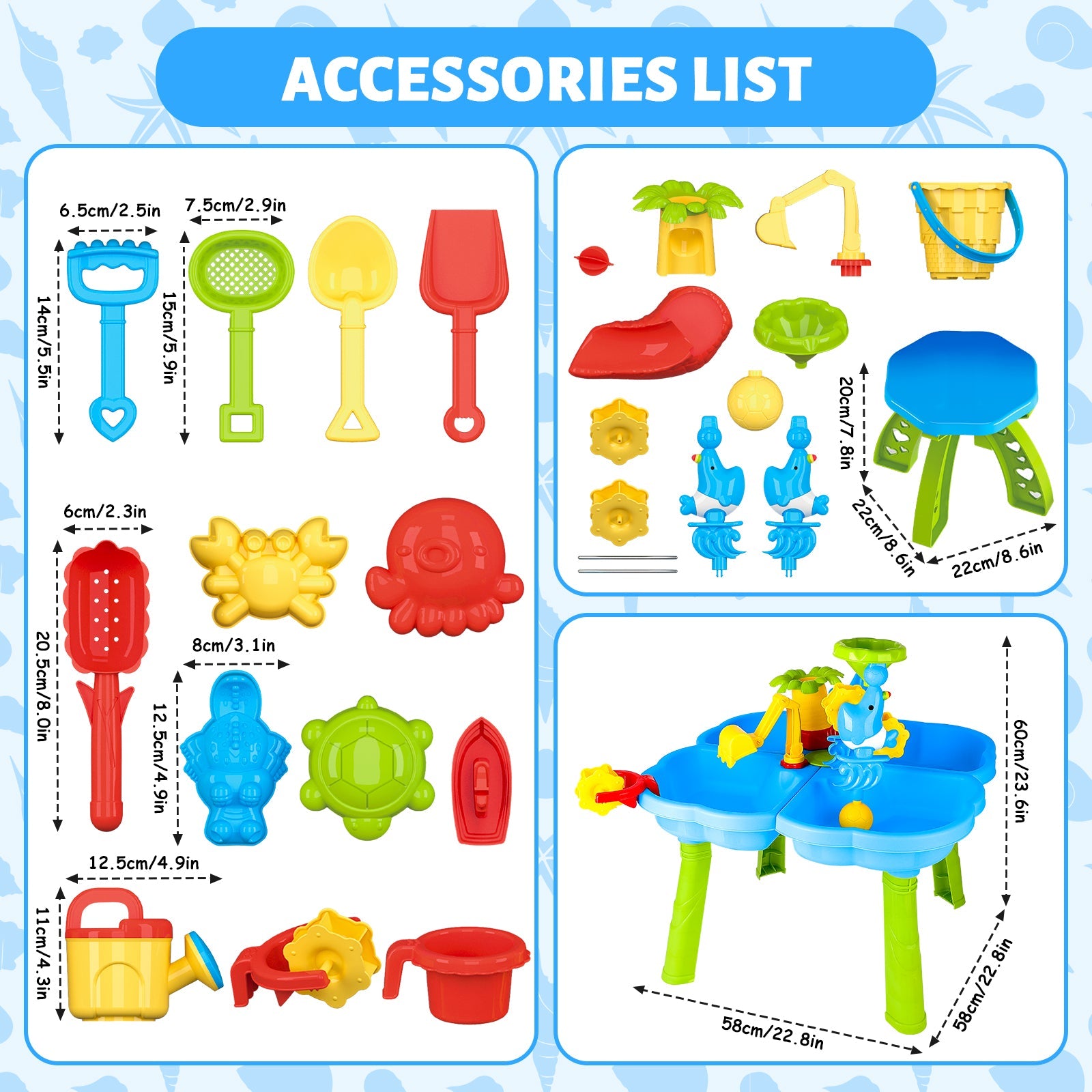 Activity Sand Water Table Toy Sensory Play Table for Toddlers Outdoor Summer Beach Toys Gift for Kids Girls Boys