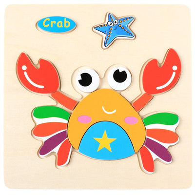Montessori Wooden Cartoon Puzzles Set#4